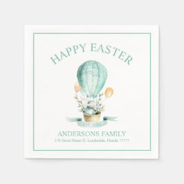 Servilleta De Papel Conejo de Pascua en un globo aerostático