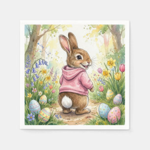 Servilleta De Papel Conejo de Pascua en un jardín de primavera