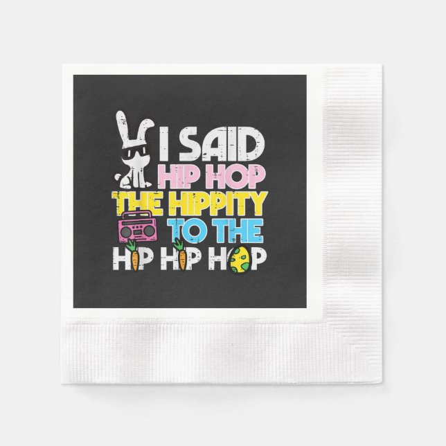 Servilleta De Papel Conejo de Pascua Hip Hop Hippity  (Anverso)