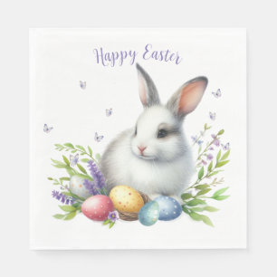 Servilleta De Papel Conejo de Pascua Personalizado Acuarela