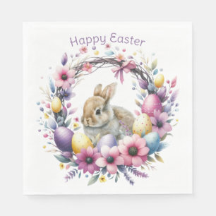 Servilleta De Papel Conejo de Pascua Personalizado Acuarela