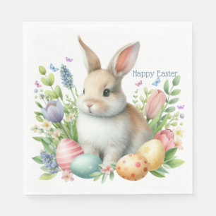 Servilleta De Papel Conejo de Pascua Personalizado Acuarela