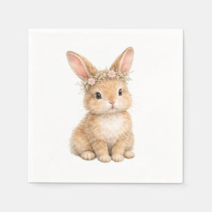 Servilleta De Papel Conejo de Pascua vintage huevo de conejito acuarel