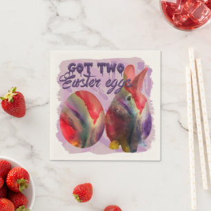 Servilleta De Papel Conejo De Pascua Y Huevo Pintado