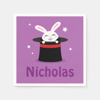 Servilleta De Papel Conejo en magos gorra nombre personalizado