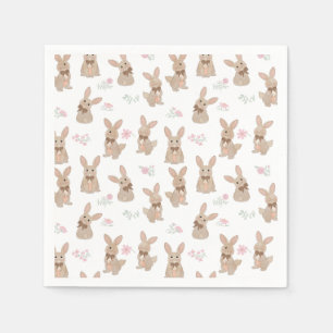 Servilleta De Papel Conejo Floral Flores Silvestres Lazo Coquette