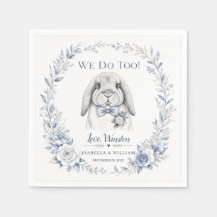 Servilleta De Papel Conejo personalizado Boda Conejo Mascota Floral