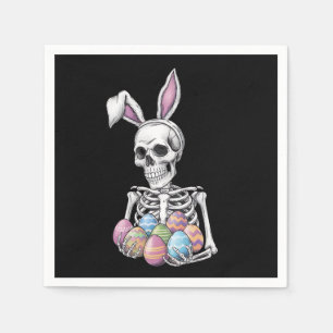 Servilleta De Papel Conejo Skeleton con huevos de Pascua Conejo Funny