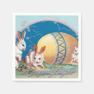 Servilleta De Papel Conejos de conejo con huevos de Pascua