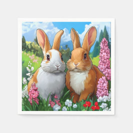 Servilleta De Papel Conejos de verano