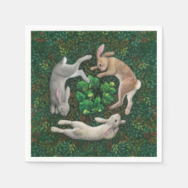 Servilleta De Papel "Conejos frotándose". Servilletas de papel