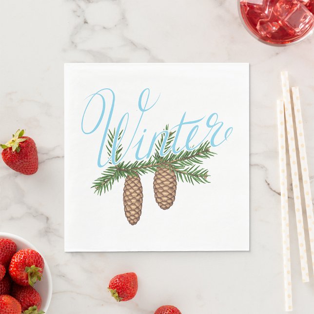 Servilleta De Papel Cones De Pino De Invierno (Subido por el creador)