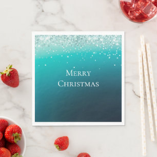 Servilleta De Papel Confetán de plata verde azulada