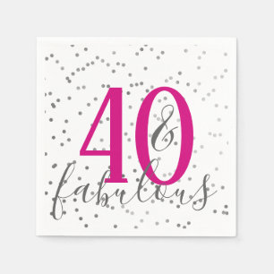 Servilleta De Papel Confeti 40 y servilletas fabulosas de la fiesta de