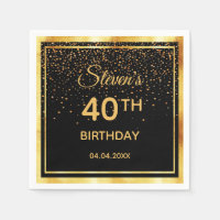 Confeti de oro negro 40 cumpleaños