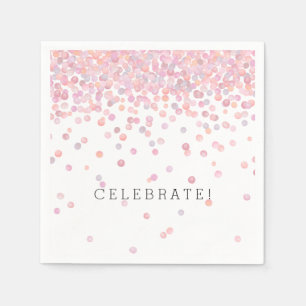 Servilleta De Papel Confeti de puntos de acuarela rosa dulce
