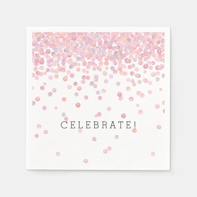 Servilleta De Papel Confeti de puntos de acuarela rosa dulce (Anverso)