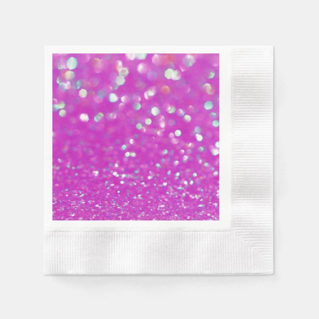 Servilleta de papel confeti fucsia (Anverso)