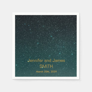 Servilleta De Papel Confeti Personalizado de Boda Morado con Brillo Do