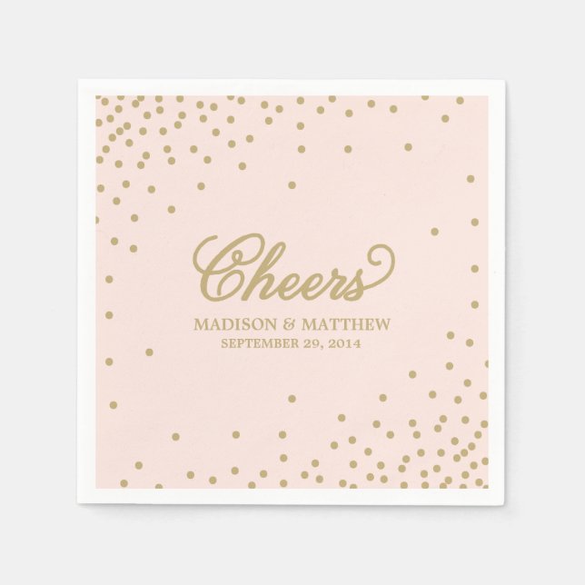 Servilleta De Papel Confetti Cheers | Toallas de papel personalizadas (Anverso)