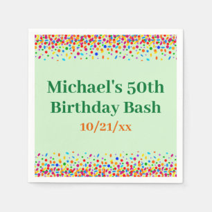 Servilleta De Papel Confetti colorido y divertido fiesta de cumpleaños