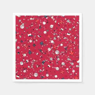 Servilleta De Papel Confetti de béisbol, FIESTA de papel rojo NAPKINS