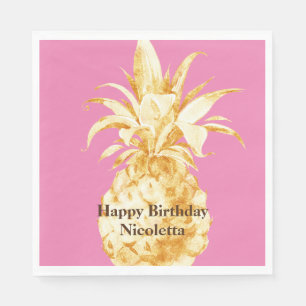 Servilleta De Papel Confetti de piña amarillo rosa