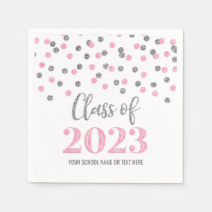 Servilleta De Papel Confetti rosado plateado Clase de las servilletas 