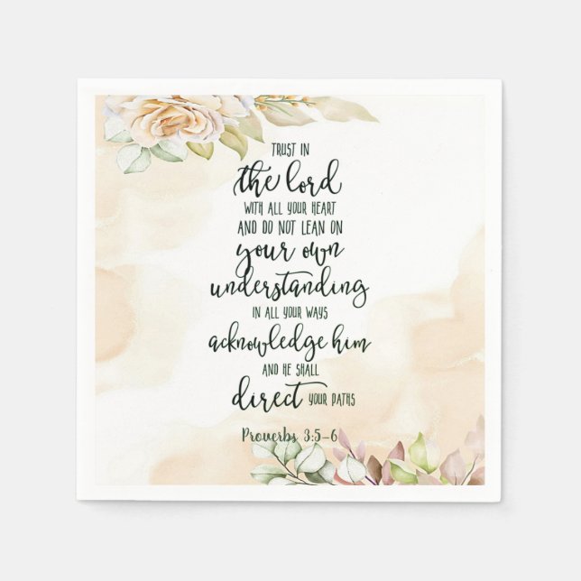 Servilleta De Papel Confianza en la floral del Señor (Anverso)