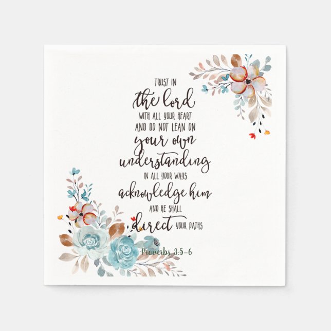 Servilleta De Papel Confianza en la floral del Señor (Anverso)