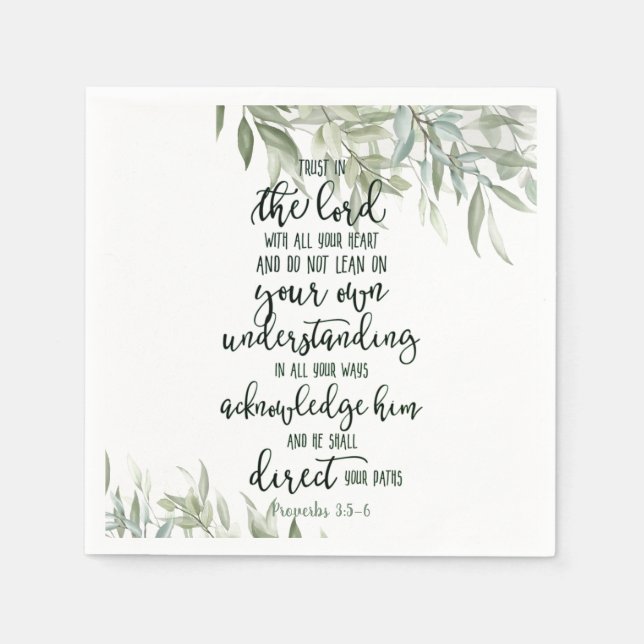 Servilleta De Papel Confianza en la floral del Señor (Anverso)