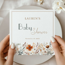 Configuración de mesa para baby shower botánico