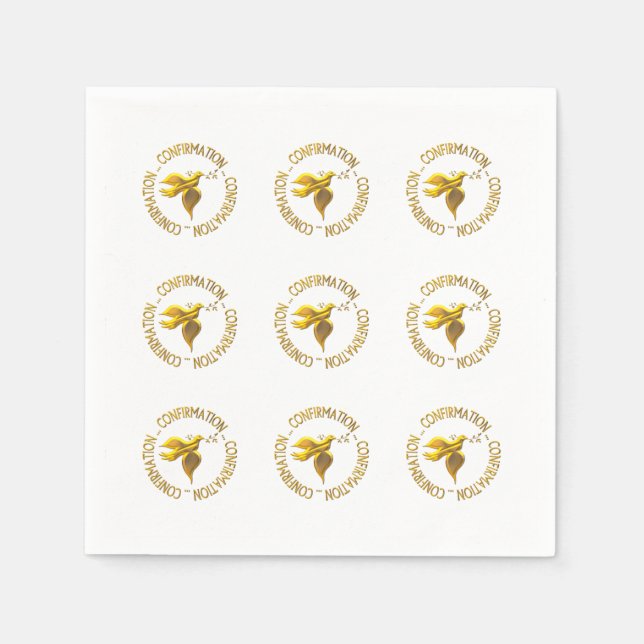 Servilleta De Papel Confirmación dorada y Espíritu Santo (Anverso)