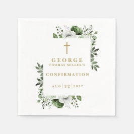 Servilleta De Papel Confirmación moderna botánica de Olive Green