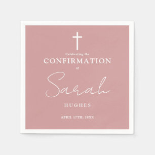 Servilleta De Papel Confirmación moderna minimalista de rosa polvorien