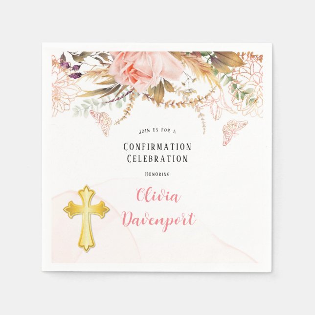 Servilleta De Papel Confirmación rústica de mariposa de peones botánic (Anverso)