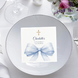 Servilleta De Papel Confirmation light blue bow cross