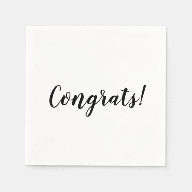 Servilleta De Papel Congrada escritura de personalizado blanco negro m (Anverso)