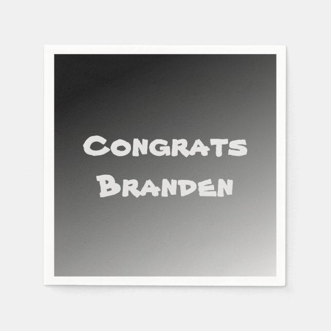 Servilleta De Papel Congradas de gradientes negros (Anverso)