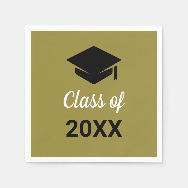 Servilleta De Papel Congratos Graduación Graduada Clase Cap De Cualqui (Anverso)