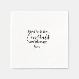 Servilleta De Papel Congrats add name message wedding newly wed couple