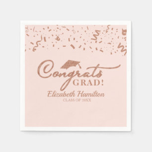 Servilleta De Papel Congrats Grad Gold Script Partido de Graduación