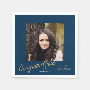 Servilleta De Papel Congrats Grad Photo Script Graduation Party