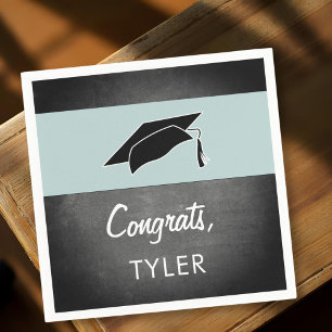 Servilleta De Papel Congrats Graduate Name Chalkboard Graduation Party