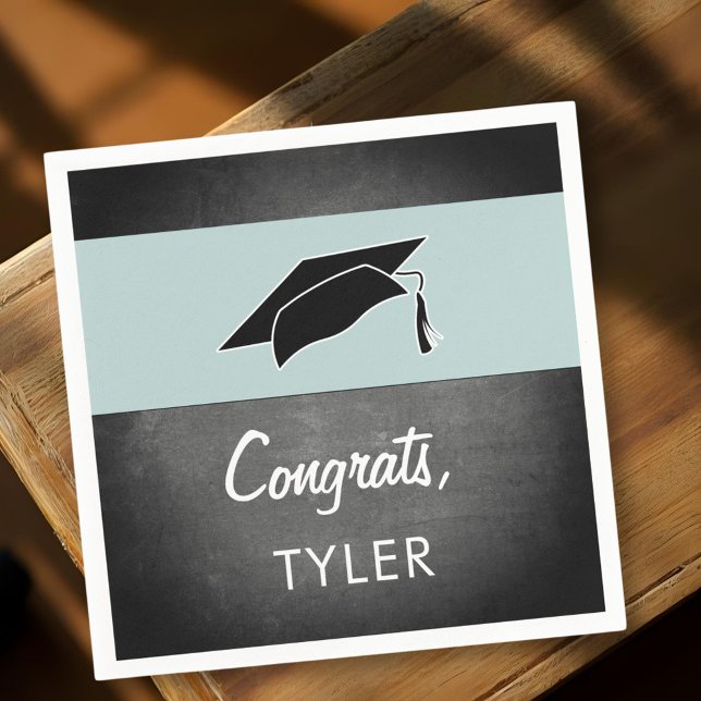 Servilleta De Papel Congrats Graduate Name Chalkboard Graduation Party (Subido por el creador)
