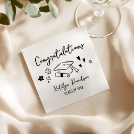 Servilleta De Papel Congratulations Grad Doodle Beverage