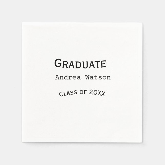 Servilleta De Papel Congratulations graduate name class of 20XX type w (Anverso)
