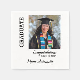 Servilleta De Papel Congratulations | Nombre y foto del graduado