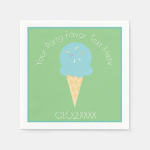 Servilleta De Papel Cono de helado divertido de verano colorido azul