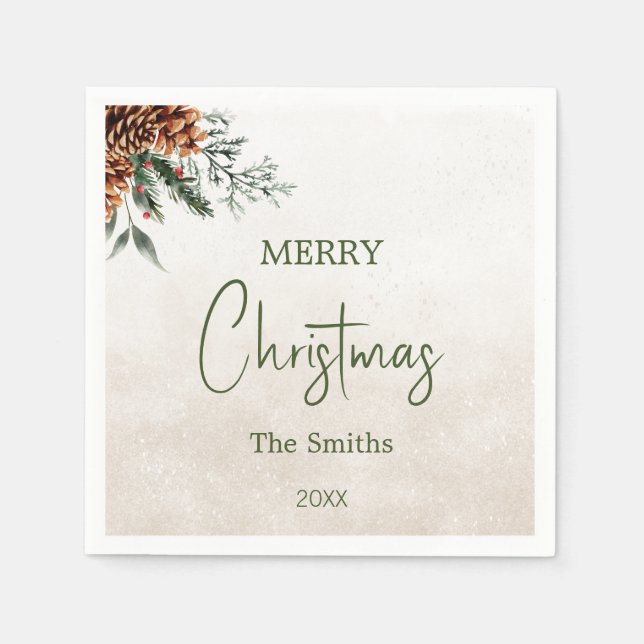 Servilleta De Papel Conos de abetos modernos y elegantes (Anverso)